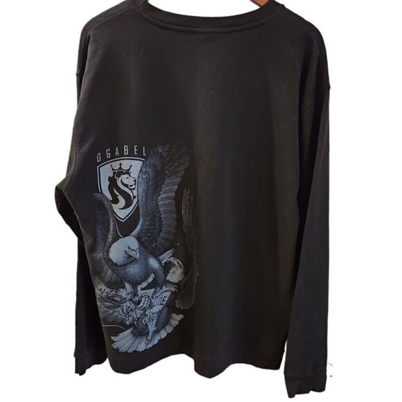 Ogabel Men's Tat Graphic Eagle Crewneck Sweatshirt Size XL - Picture 2 of 4